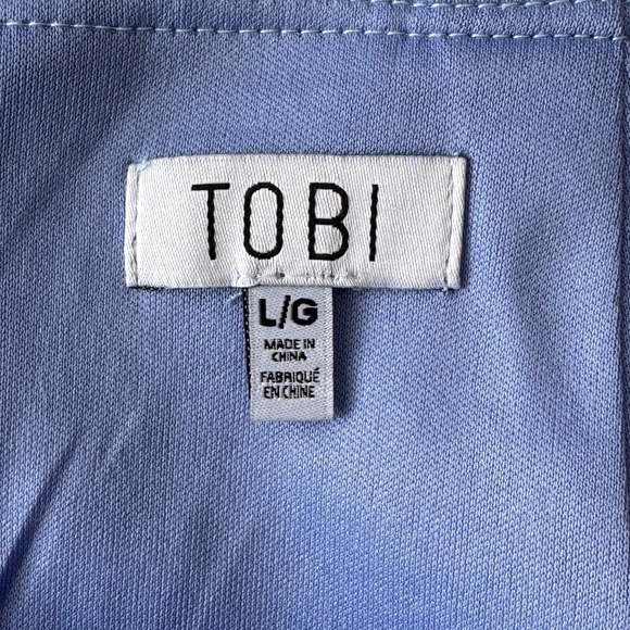 Tobi Women's Petal Hem 1/4 Zip Mini Pencil Skirt Blue Size Large Lined Summer - Picture 6 of 14